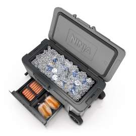 Ninja FrostVault 65QT/61L Wheeled Cooler with Dry Zone, Slate Grey FB265EUUKGY product photo Side New M