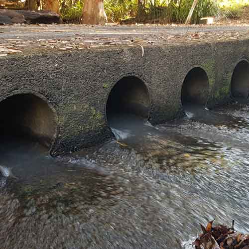 High velocity water creating a fish barrier