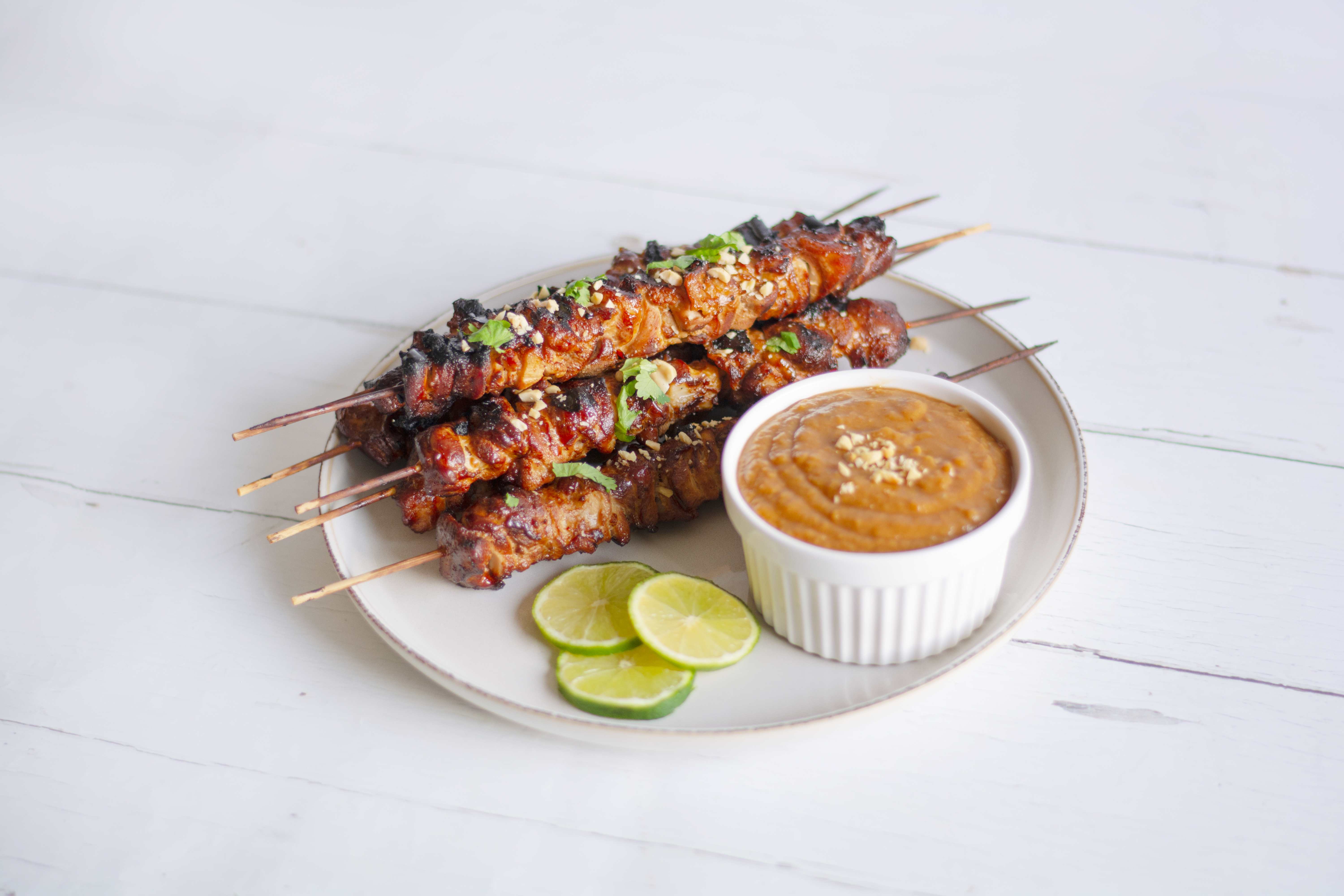 Image of Grilled Chicken Satay with Thai Peanut Dipping Sauce