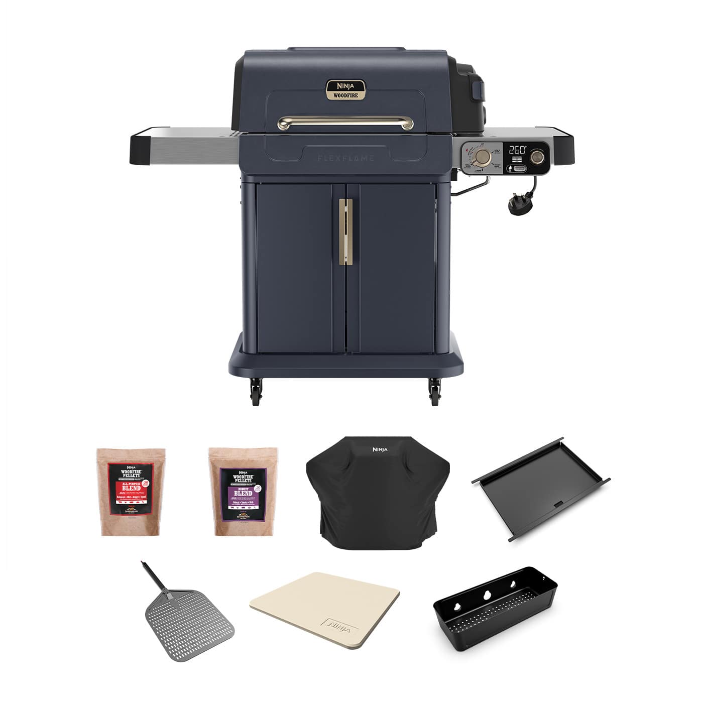 Ninja FlexFlame Outdoor Cooking System Ultimate 5-in-1 Bundle - Blue & Gold product photo