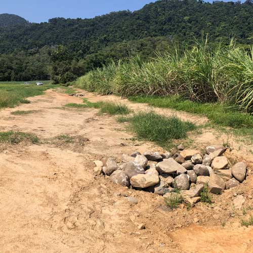 Reprofiled cane farm drain